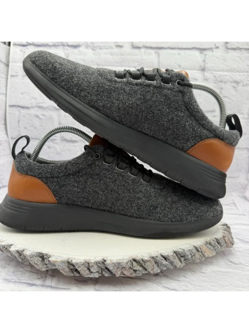 Johnston & Murphy Amherst U-Throat Shoe Dark Gray Wool Casual 25-8939 Men's 9M